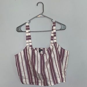 Purple Stripped Crop Top
